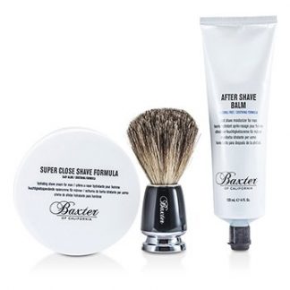 BAXTER OF CALIFORNIA SHAVE 1.2.3 SET: SHAVE FORMULA + BALM + BRUSH  3PCS