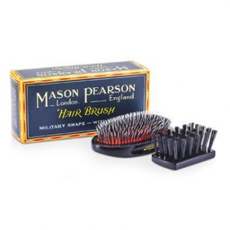 MASON PEARSON BOAR BRISTLE &AMP; NYLON - MEDIUM JUNIOR MILITARY NYLON &AMP; BRISTLE HAIR BRUSH (DARK RUBY)  1PC