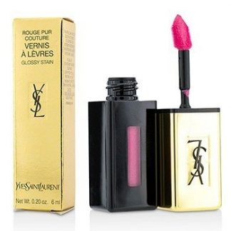 YVES SAINT LAURENT ROUGE PUR COUTURE VERNIS A LEVRES GLOSSY STAIN - # 15 ROSE VINYL  6ML/0.2OZ
