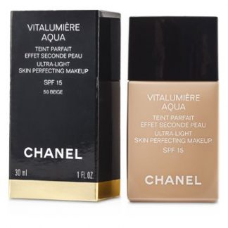 CHANEL VITALUMIERE AQUA ULTRA LIGHT SKIN PERFECTING MAKE UP SPF15 - # 50 BEIGE  30ML/1OZ