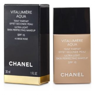 CHANEL VITALUMIERE AQUA ULTRA LIGHT SKIN PERFECTING MAKE UP SPF15 - # 42 BEIGE ROSE  30ML/1OZ