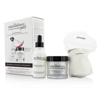 PHILOSOPHY THE MICRODELIVERY OVERNIGHT ANTI-AGING PEEL: PEEL SOLUTION 50ML/1.7OZ + NIGHT GEL 60ML/2OZ + COTTON PADS 24PCS  2PCS+24PADS