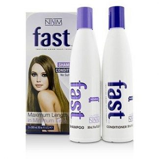 NISIM F.A.S.T FORTIFIED AMINO SCALP THERAPY 2 PACK - NO SULFATES : SHAMPOO 300ML + CONDITIONER 300ML  2PCS