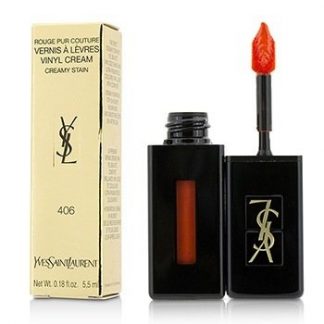 YVES SAINT LAURENT ROUGE PUR COUTURE VERNIS A LEVRES VINYL CREAM CREAMY STAIN - # 406 ORANGE ELECTRO  5.5ML/0.18OZ