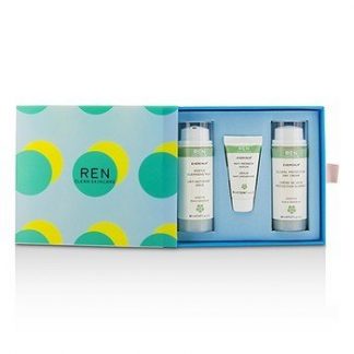 REN EVERCALM SENSITIVE SKIN KIT: 1X GENTLE CLEANSING MILK 50ML, 1X ANTI-REDNESS SERUM 10ML, 1X GLOBAL PROTECTION DAY CREAM 50ML  3PCS