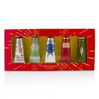 L'OCCITANE HAND CREAM COLLECTION SET: CHERRY BLOSSOM + ALMOND + SHEA BUTTER + ROSE + VERVEINE (VERBENA)  5X30ML/1OZ