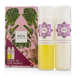 REN ROSE TO THE WORLD MOROCCAN ROSE OTTO SET: BODY WASH 200ML + BODY LOTION 200ML  2PCS