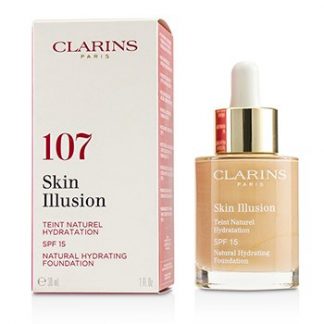 CLARINS SKIN ILLUSION NATURAL HYDRATING FOUNDATION SPF 15 # 107 BEIGE  30ML/1OZ