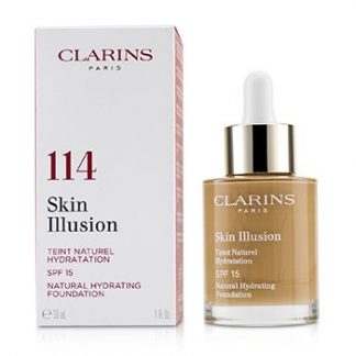 CLARINS SKIN ILLUSION NATURAL HYDRATING FOUNDATION SPF 15 # 114 CAPPUCCINO  30ML/1OZ